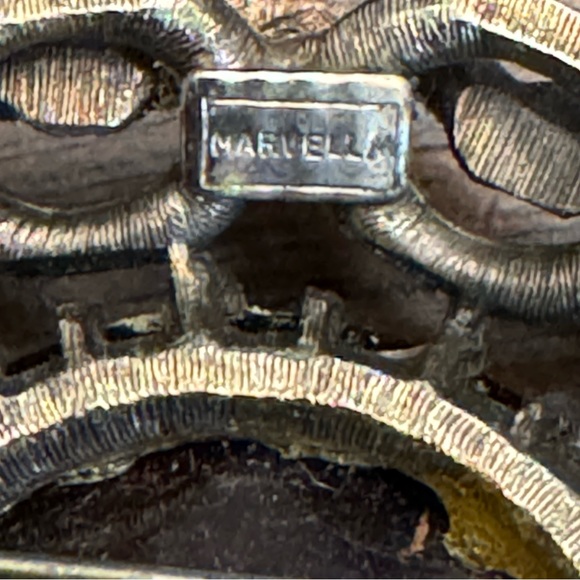 Vintage Marvella Citrine Stone Brooch Pin - Picture 9 of 11